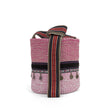 Ethnic Wild Orchid and Orange Handwoven Bucket Bag