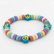 Colourful Candy Blue Smiley Face Flower Bracelet Handmade in Greece
