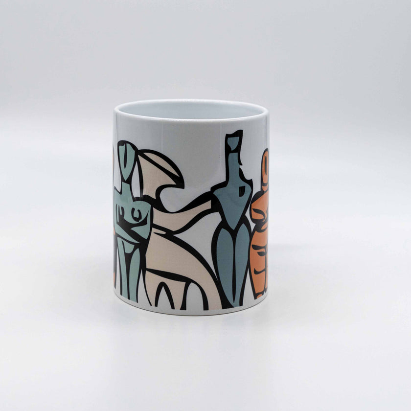 Colourful Cycladic Art Porcelain Mug