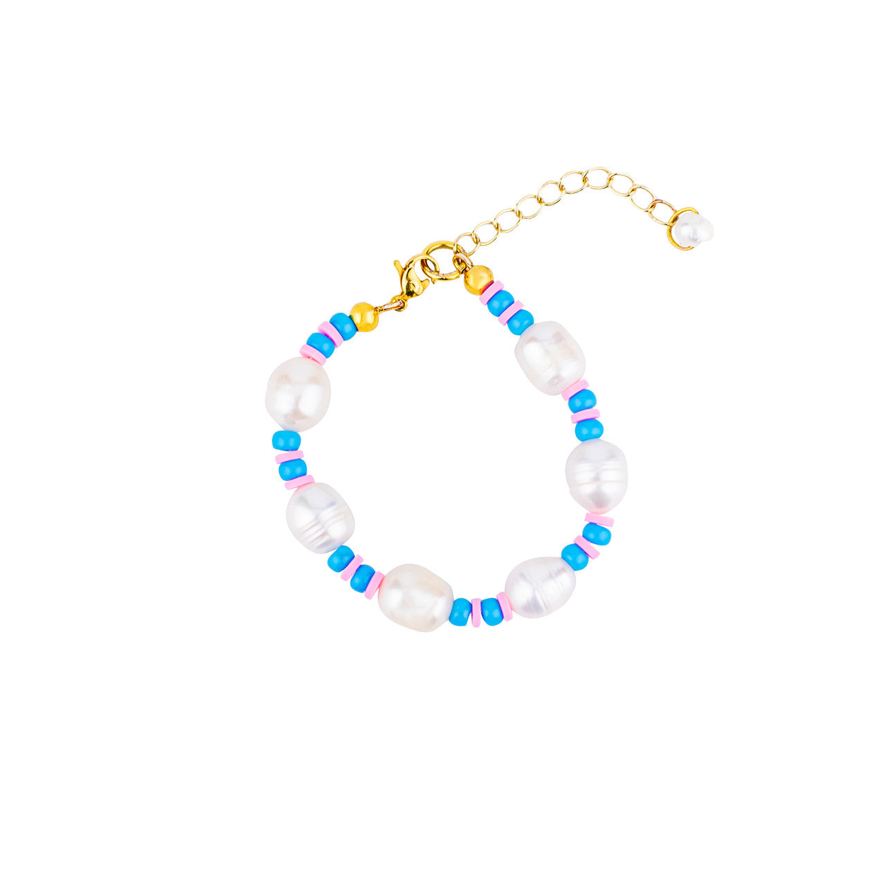 Close up of pearly cycladic sunset bracelet, adjustable