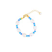 Close up of pearly cycladic sunset bracelet, adjustable