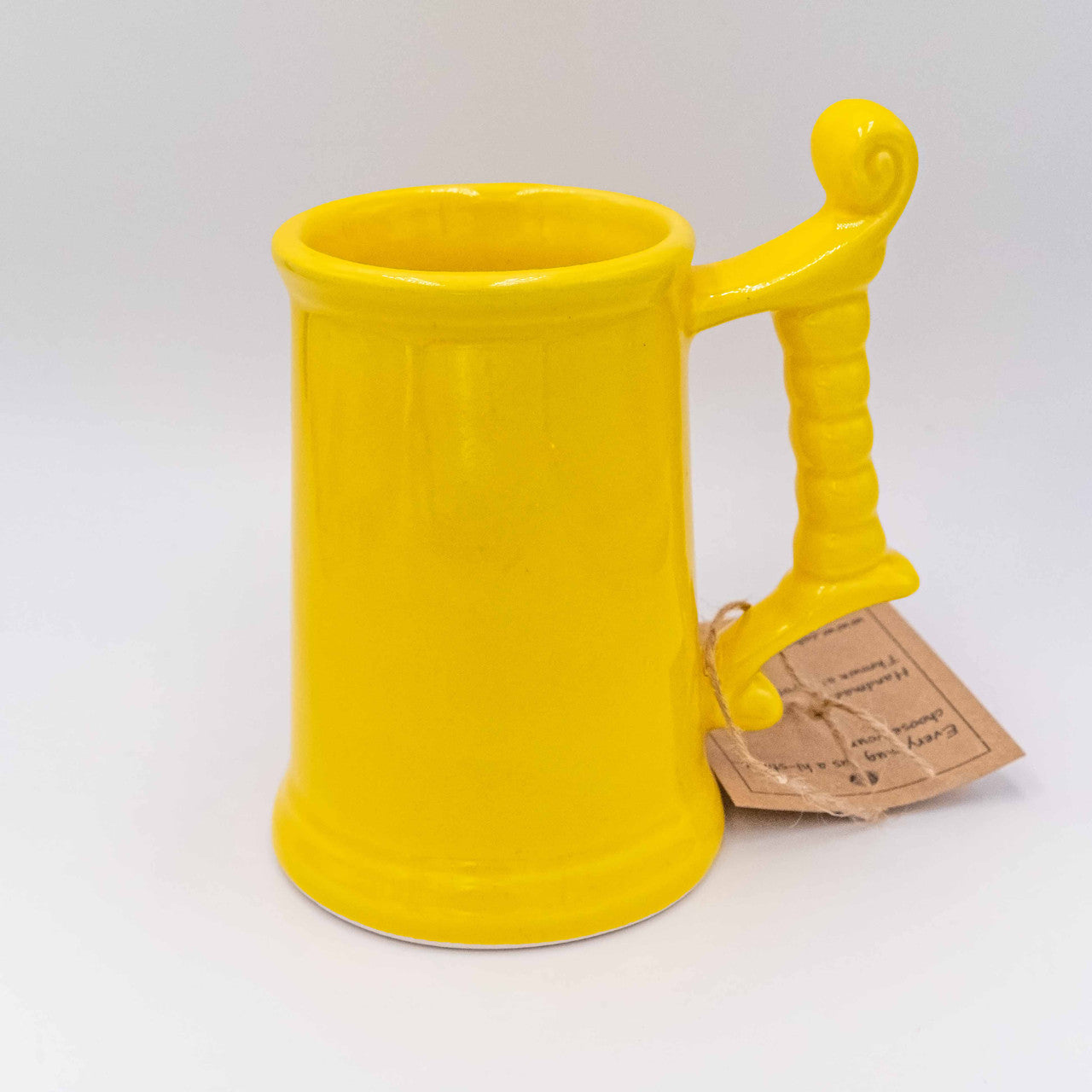 Ceramic Beer Glass in Bright Yellow