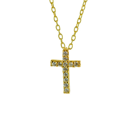 Tereza of Naxos Zircon Cross, Pendant, Gold Plated Silver Jewellery 69 € Tereza's Greek Concept Store