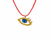 Eye of Gold in Red, Pendant in gold-plated silver detail view