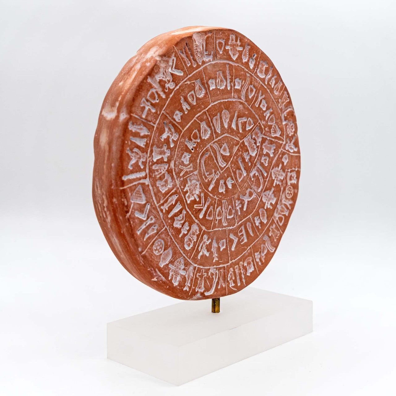 Phaistos Disc on a stand, Handcrafted Art styled view