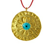 Round Evil Eye Disc, Pendant in Gold-plated Silver