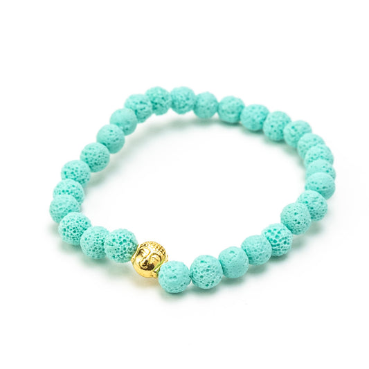 Tereza of Naxos Turquoise Lava & Gold Buddha Bracelet Jewellery 25 € Tereza's Greek Concept Store