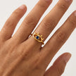 Gold Evil Eye Ring with Sapphire Stone | Gold-Plated Sterling Silver