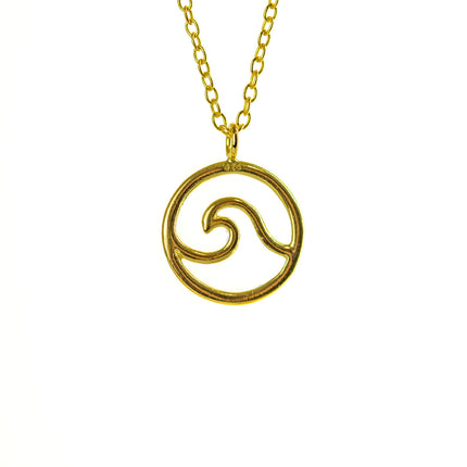 Tereza of Naxos Gold Sea Wave, Necklace, Gold Plated Silver Jewellery 59 € Tereza's Greek Concept Store
