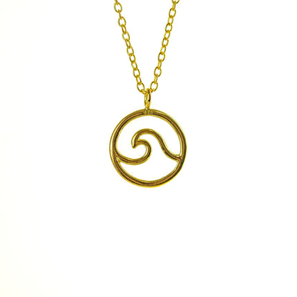 Gold Sea Wave Necklace | Gold Plated Silver Summer Jewelry