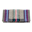 Cotton pouch envelope made by hand on the loom in grey and purple.