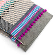 Gray & Purple Pompons Boho Envelope Pouch styled view