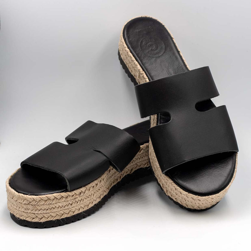 H Design, Platform, Handcrafted Leather  Sandals detail view