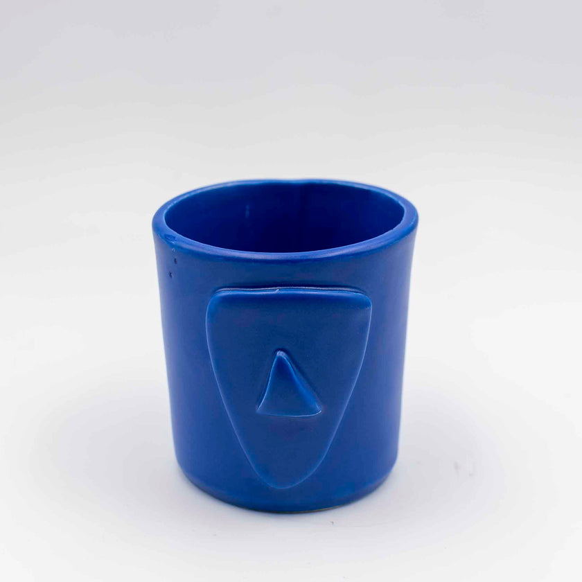Cycladian Style, Short Ceramic Mug in Aegean Blue