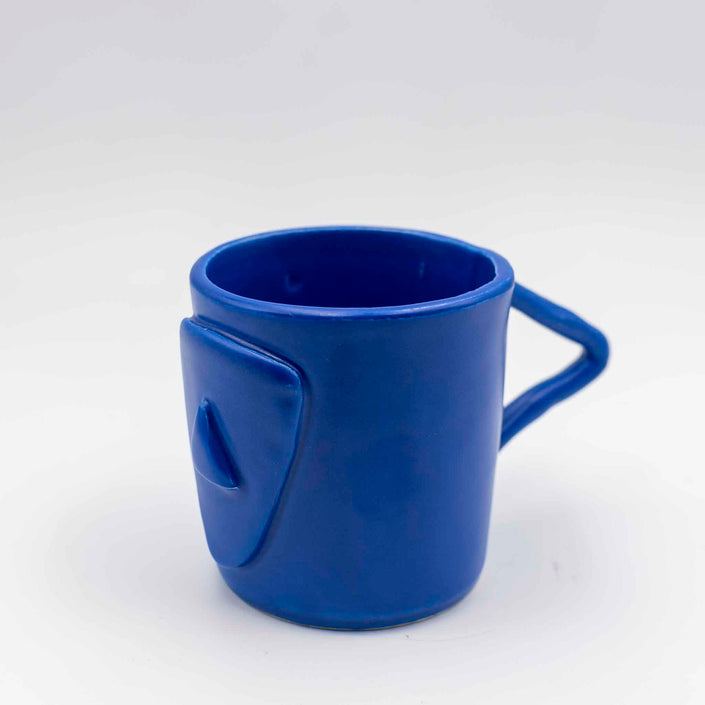 Cycladian Style, Short Ceramic Mug in Aegean Blue