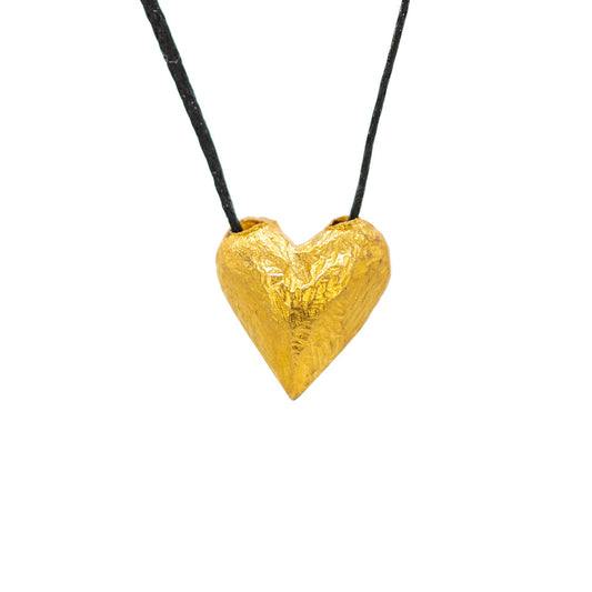 Tereza of Naxos Heart of Gold in Black, Pendant in gold-plated silver Jewellery 45 € Tereza's Greek Concept Store