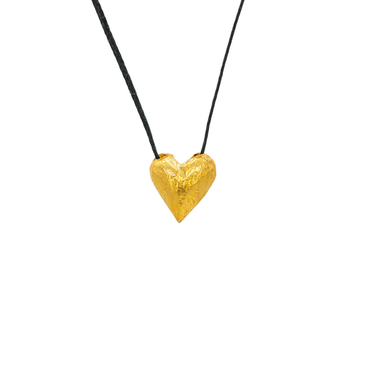 Heart of Gold in Black, Pendant in gold-plated silver