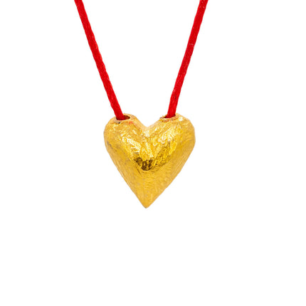 Heart of Gold in Red Pendant Handcrafted in Greece