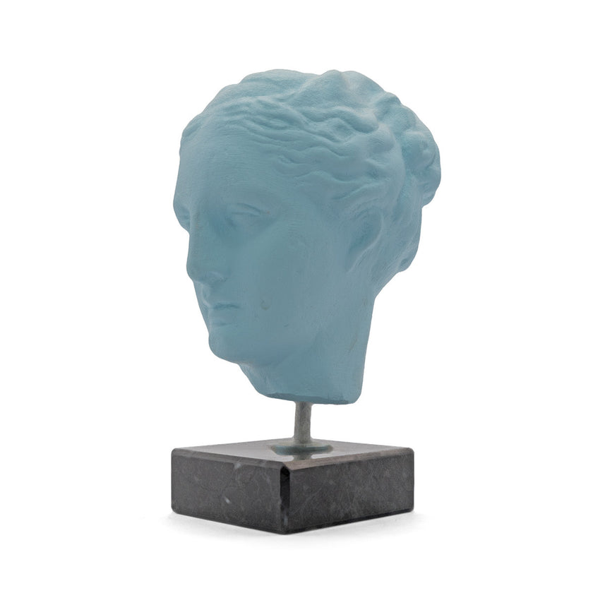 Head of Goddess Hygeia in Light Blue styled view