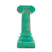 Handcrafted Ionic column figurine in turquoise and white, inspired by ancient Greek architecture and painted using the Ebr...