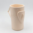 Close up of cycladian style, large ceramic mug in ivory