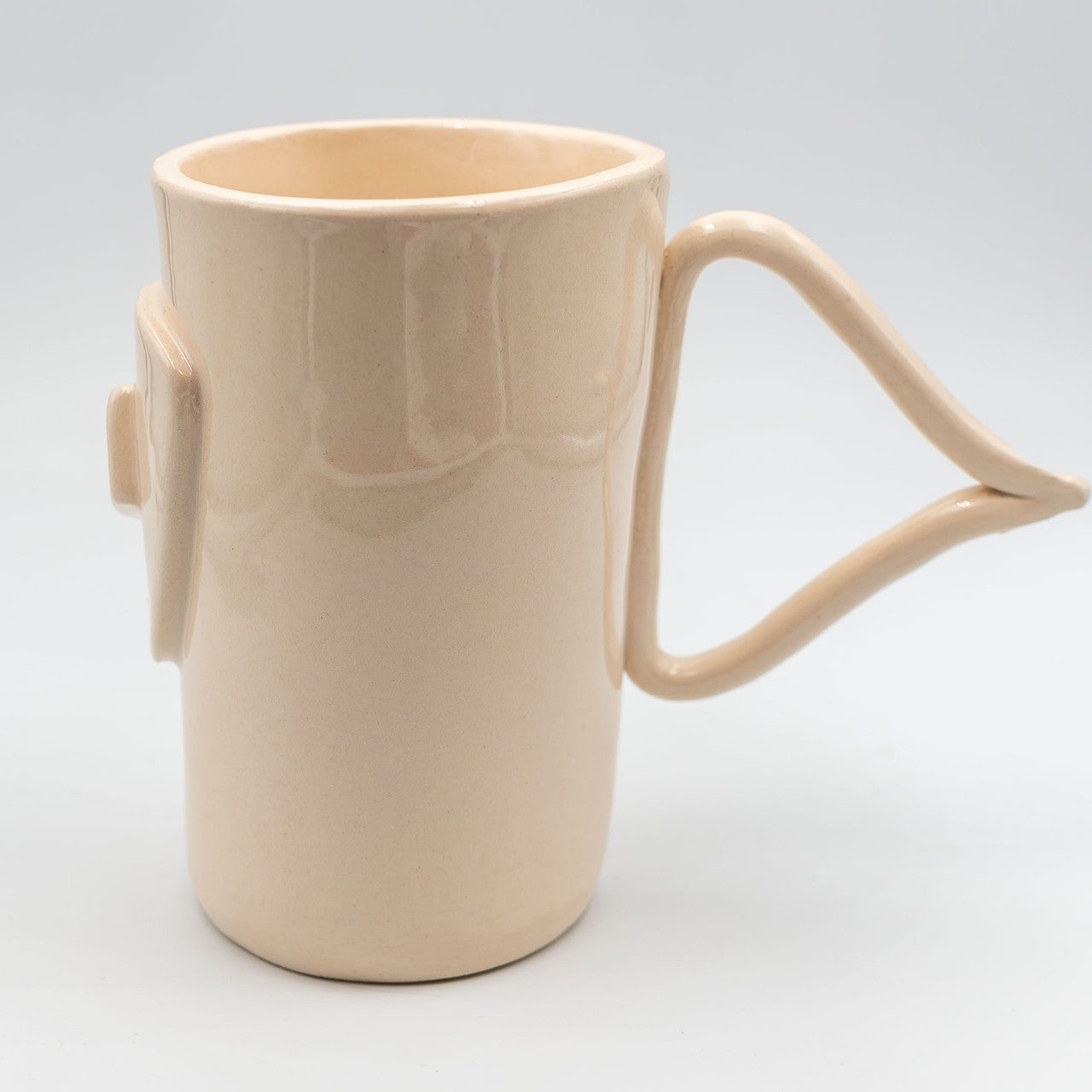 Cycladian Style, Large Ceramic Mug in Ivory detail view