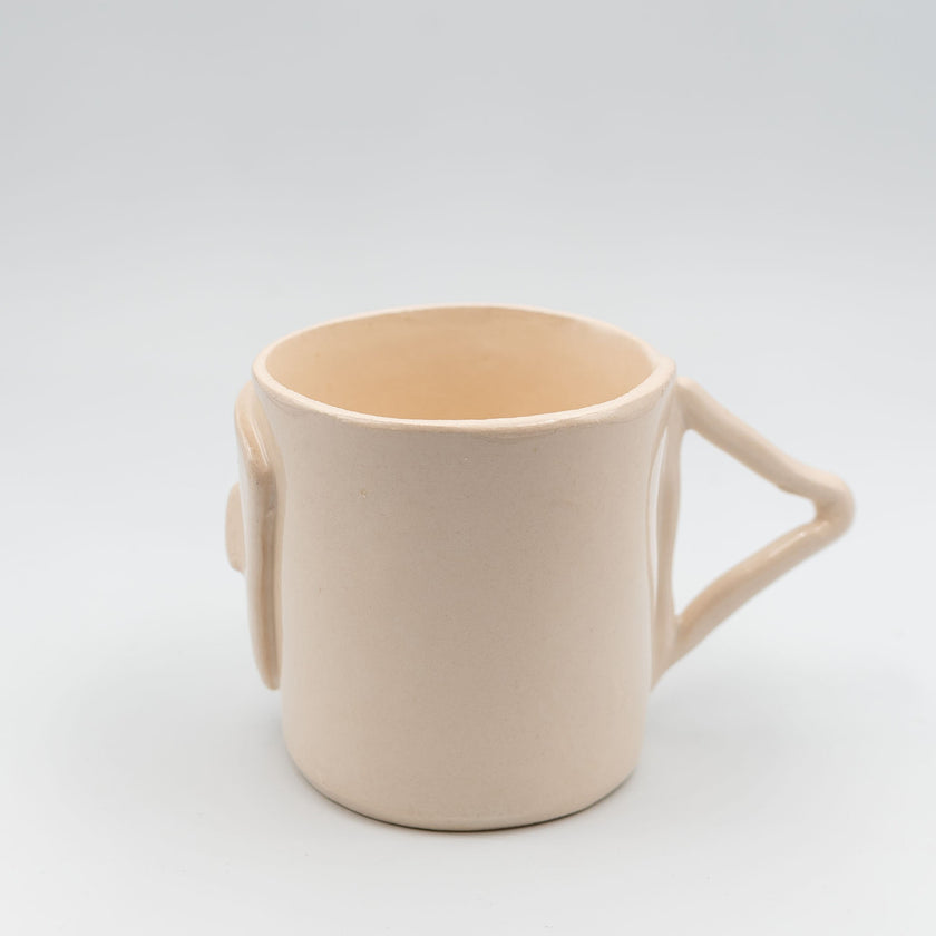 Cycladian Style, Short Ceramic Mug in Ivory detail view