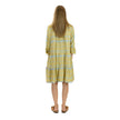 Kaftan Dress in Champagne Yellow & Teal detail view
