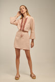 Ione Kaftan, Linen Dress in Champagne Pink detail view