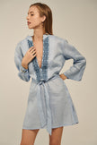 Ione Kaftan, Linen Dress in Baby Blue detail view