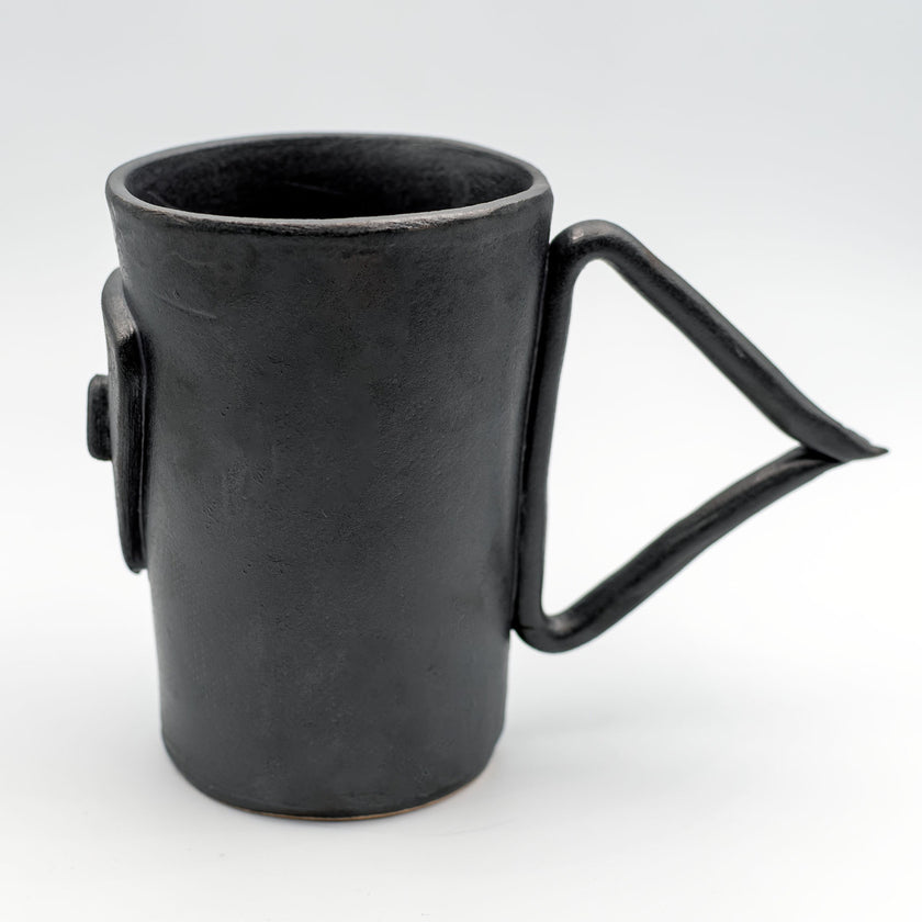 Cycladian Style, Large Ceramic Mug in Gray detail view