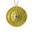 Large Round Evil Eye Disc, Pendant in Gold-plated Silver