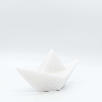 Close up of paper boat, large, naxos marble