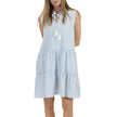 Striped Sleeveless Dress in Light Blue & White image 5
