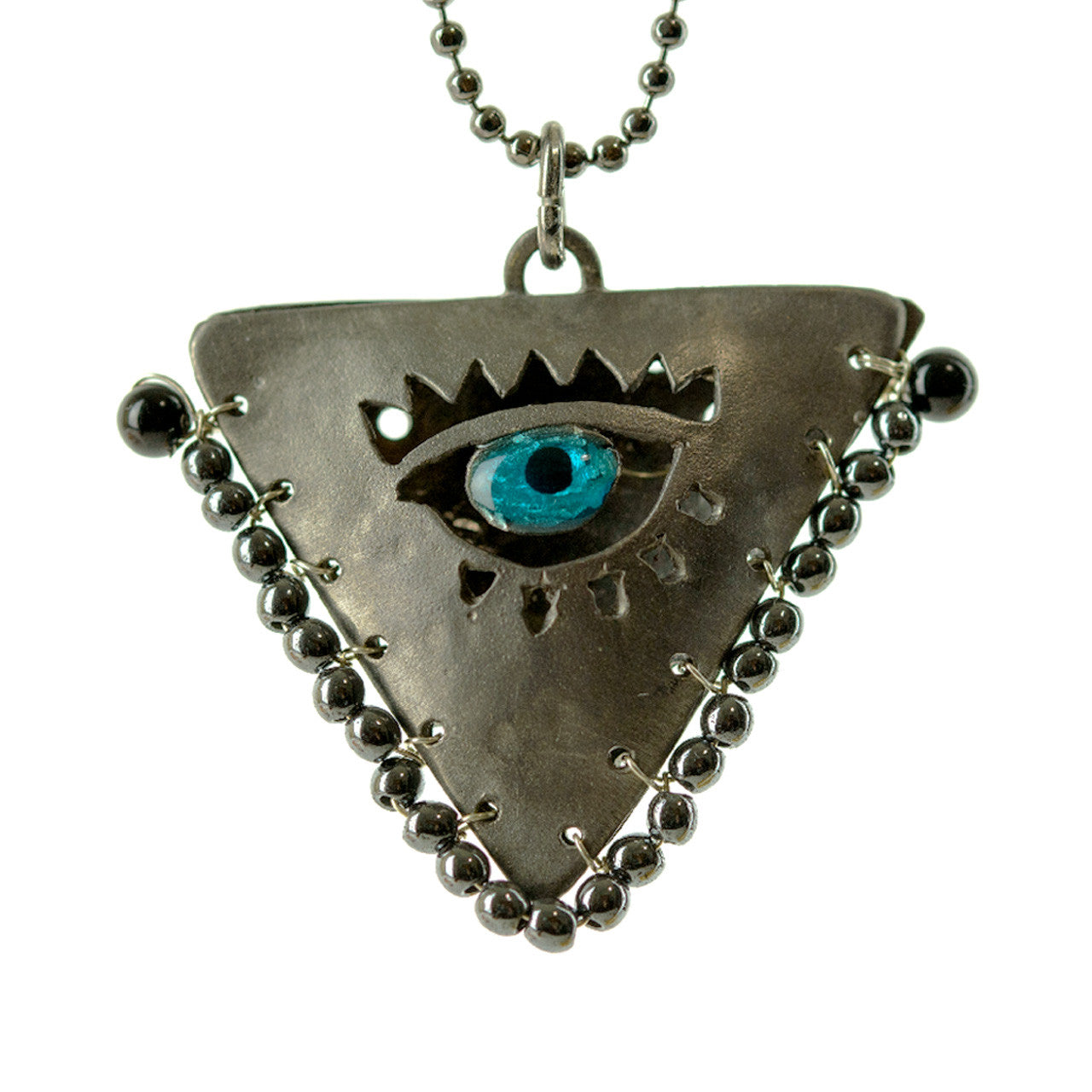 All Black Filakto Silver Talisman Charm Pendant