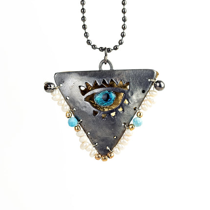 Close up of limited: white pearl and baby blue on black 