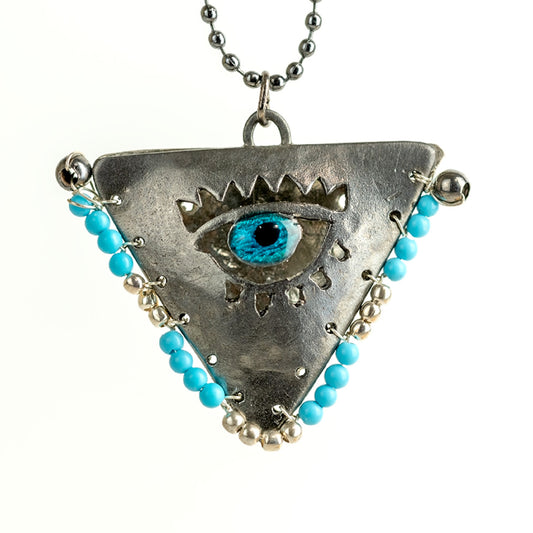 Tereza of Naxos Limited: Baby Blue on Black "Filakto" Talisman, Lucky Charm, Pendant Jewellery 99 € Tereza's Greek Concept Store