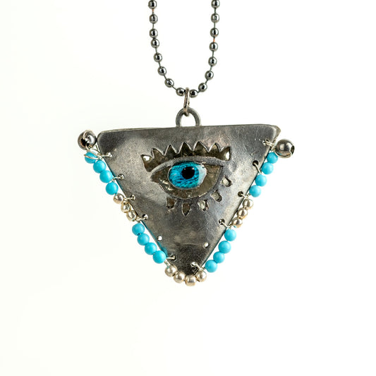 Limited: Baby Blue on Black "Filakto" Talisman, Lucky Charm, Pendant