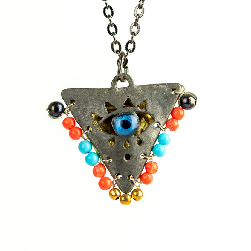 Limited: Coral Red and Baby Blue on Black, 