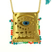 Evil Eye Tagári, in Viridian Green, Petrol Blue and Coral Red, Pendant