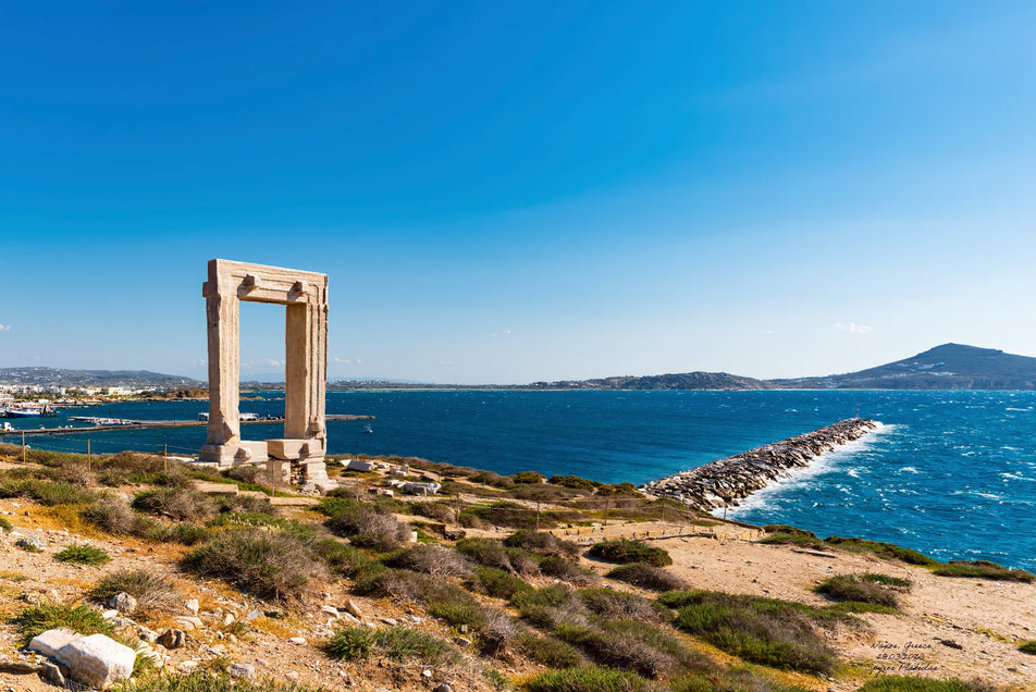 Apollo Temple Portara in Naxos Greece during summer photographed by Naxos Photographer Spyros Plakidas