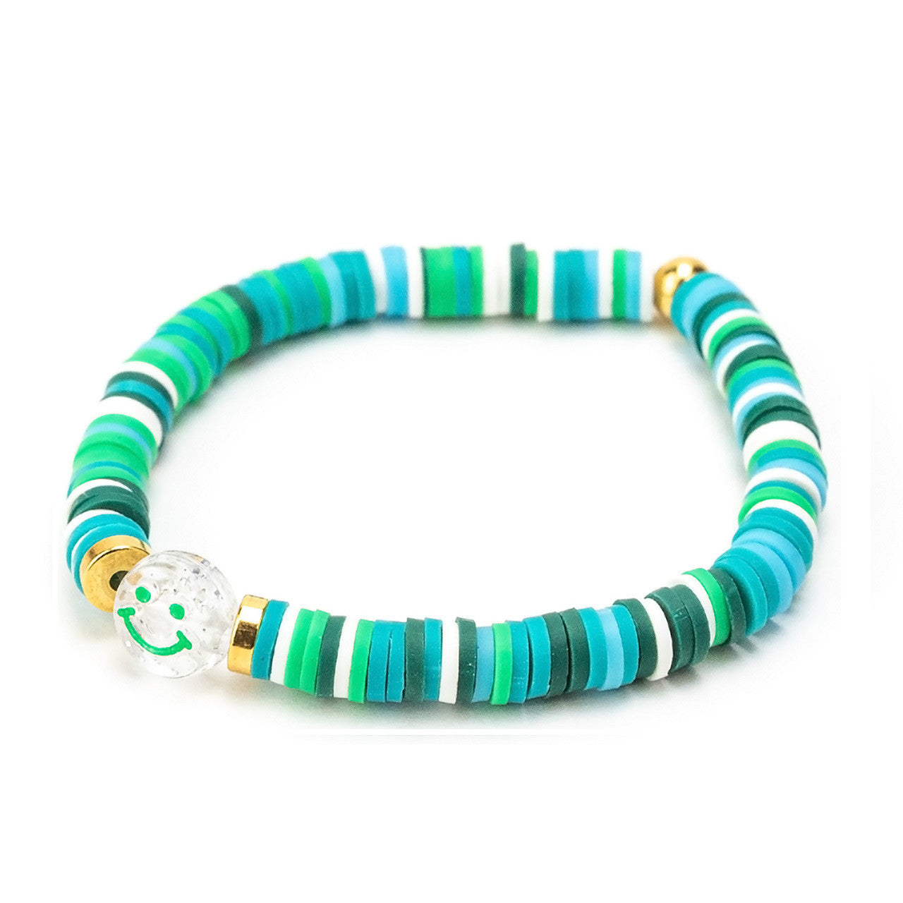Tereza of Naxos Shades of Green Clear Smiley Face Bracelet Jewellery 29 € Tereza's Greek Concept Store