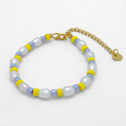 Pearly Banana Adjustable Bracelet in Lilac