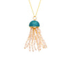 Pearly Jellyfish, Handmade Pendant Necklace detail view