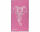 Close up of pink elephant, premium cotton beach towel