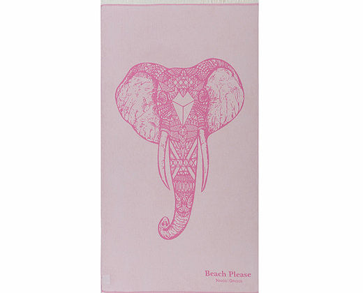 Pink Elephant, Premium Cotton Beach Towel
