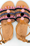 Gladiator in Pink, Handmade Leather Sandals styled view
