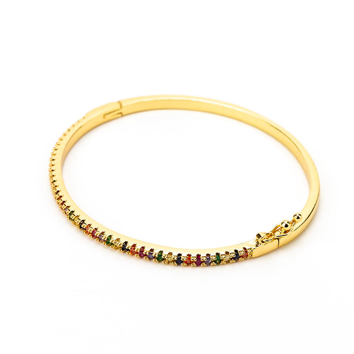 Rainbow Zircon, Colourful, Gold Bracelet