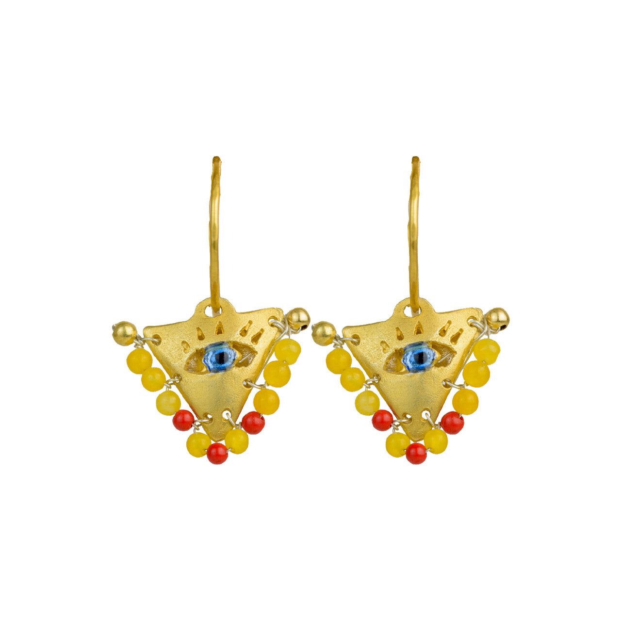 Tereza of Naxos Amber and Passion Red "Fylachto" Talisman Earrings Jewellery 69 € Tereza's Greek Concept Store