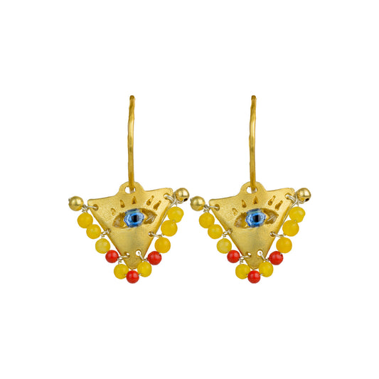 Tereza of Naxos Amber and Passion Red "Fylachto" Talisman Earrings Jewellery 69 € Tereza's Greek Concept Store